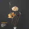 Ramos de flores secas, adornos decorativos de flores reales, flores de loto secas, capullos de loto, raíces de loto naturales, arreglos florales inspirados en Zen, decoraciones para sala de estar chinas.