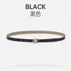 Cinturón Fino de Cuero Genuino con Adorno de Diamantes Florales, Elegante y Versátil, con Hebilla Exquisita, Cinturón de Piel de Vaca para Combinar con Jeans, Doble Cara y Bicolor