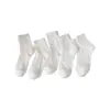Calcetines Blancos para Mujer, Calcetines Finos de Malla para Primavera y Verano, Calcetines de Media Pantorrilla con Diseño Hueco, Calcetines Dulces sin Costuras con Volantes para Mujer