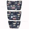 Bolsa de cosméticos mediana impermeable, estilo coreano, con estampado geométrico de dibujos animados y flores, bolsa de lavado portátil