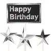 Decoración Cuadrada Tridimensional para Pastel Cumpleaños Pastel Estrella de Cinco Puntas Suministros Estrella de Cinco Puntas Inserto para Pastel