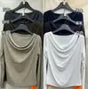 Camiseta de color liso, con hombros descubiertos y manga larga para mujer, nueva colección otoño 2026, corte ajustado, que realza la figura y elegante top interior