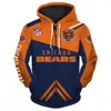 Sudadera con capucha y cremallera deportiva para hombre de exportación transfronteriza, temática de fútbol americano de la NFL, sudadera con capucha multicolor
