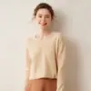 Novedad Otoño 2026 Suéter de Cachemira de Punto Holgado con Cuello en V para Mujer Estilo Sencillo para el Trabajo Color Sólido Capa Base