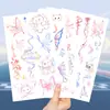 10 Pegatinas de Tatuaje Secreto de Mariposa y Gato, Pegatinas Creativas de Dibujos Animados para la Cara de Niños, Pegatinas de Tatuaje Impermeables para Fiestas