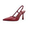 Sapatos de Salto Alto Apontados Vermelhos Salto Agulha 9cm Tira de Uma Palavra Sexy Novo Estilo 2025 Sandálias de Bico Fechado tamanhos grandes Sapatos Vazados Atrás