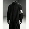 Atacado do fabricante suéter de gola alta com zíper parcial para jovens homens, malha de estilo cool de inverno, adequado para usar em camadas como roupa de inverno