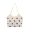 Bolsa de mano estilo dulce al por mayor para mujer, Bolso de hombro de color contrastante con lunares, nuevo estilo verano 2026, Bolso de gran capacidad para el antebrazo