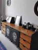Aparador Estilo Americano Comercial Madera Maciza Multifuncional Gabinete de Té Montado en Pared Multifuncional de Hierro Aparador de Cocina Gabinete de Almacenamiento