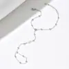 Estilo Europeo y Americano Ins Perla Circonita Bola Acero Inoxidable Chapado en Oro Cadena de Dedo Cadena de Muñeca Exquisita Nicho Joyería de Alta Gama