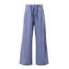 Yechuan # Calça Jeans Wide Leg Azul Estilo Americano com Cordão para Mulheres, Novo 2026 Casual Versátil Refrescante Calça de Trabalho.