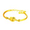 Pulsera de Gato de Dibujos Animados de Moda Yihua Chapada en Cobre Joyería de Oro Duro 3D Pulsera de Cabeza de Gato Europea Chapada en Oro para Mujer Suministro