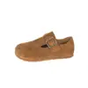 Zapatos Birkenstock para niños, nueva colección primavera/otoño/invierno 2026 para niñas, zapatos de bebé de suela blanda, zapatos de estudiante de un solo color, zapatos pequeños de cuero