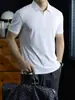 Frescura de Verano~Camisa POLO para hombre de algodón-spandex antibacteriana y amigable con la piel, ligera, de manga corta, transpirable, que absorbe el sudor, adecuada para ir al trabajo y el lugar de trabajo