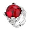 Outono e inverno novo Zhuang Shengsheng jóias cobre banhado a ouro denier azul cristal afiado personalidade anel feminino pedra principal 18*20