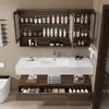 Mueble de Baño con Lavabo Integrado de Cerámica de Pizarra Cerámica Sin Costuras Estilo Hotel de Lujo Ligero Set de Lavabo