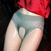 High-end sexy aberto virilha cueca mulheres cetim sedoso fino sem costura renda tamanho grande puro sexy cuecas