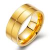 Atacado de fábrica personalidade europeia e americana simples 18K ouro zircônio simétrico moda anel de par para casais homens e mulheres anel de aço inoxidável