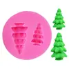 Molde de silicona para árbol de Navidad, molde plegable para pastel de chocolate, molde decorativo para hornear DIY
