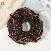 Qi Yue Temperamento Francés de Alta Gama Goma para el Pelo Estilo Intestino Grande para Mujeres Encaje Plisado Estilo Perezoso Banda de Goma de Alta Elasticidad Cuerda para el Pelo Accesorios para el Cabello