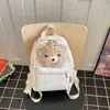 Mochila Escolar para Niña con Lazo Mochila de Oso de Dibujos Animados Mochila de Muñeca Linda Mochila Escolar Dulce para Estudiante Mochila Casual