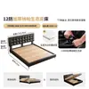 Cama Alta Especial de Waffle Tongyu Cama Ultra Delgada Mesita de Noche Apartamento Pequeño Dormitorio Principal Estilo Retro de Cuero Cama Doble para Boda