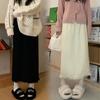 Vestido de Tricô Longo Elegante com Franjas, Outono e Inverno, Novo Estilo Influencer Mãe, Cintura Alta