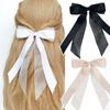 Horquilla de Gasa de Doble Capa con Lazo Estilo Japonés y Coreano para Mujer, Semirrecogido Trasero, Pinza de Pico de Pato, Pinza Superior, Accesorios para el Cabello que Combinan con Todo