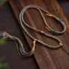 Estilo Étnico Algodão e Linho Tecido à Mão Corda de Amarrar no Pescoço Xizang Fio de Algodão Esfregado à Mão Corda de Pingente Cartão de Buda Thangka Corda Trançada Colar