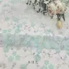 Tecido de Renda Floral Bordado a Laser Estilo Fresco em Estoque com Bordado 3D, Lantejoulas e Flores em Relevo para Tecido de Vestido e Traje