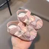 Nuevos Zapatos de Verano para Bebés Niñas de 0 a 3 Años, Sandalias de Princesa con Lazo, Suela Suave, Zapatos Antideslizantes para Niños Pequeños al por Mayor