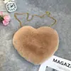 Bolsos con Forma de Corazón Transfronterizos, Bolsos Cruzados de Cadena para Mujer, Bolsos de Hombro de Felpa, Carteras para Monedas, Al por Mayor en Stock