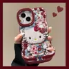 Funda de Teléfono Floral con Temática de Gato para Apple 16 Pro Max, Linda Funda de Silicona de Dibujos Animados con Soporte para iPhone 15/17/18, Adecuada para Mujeres