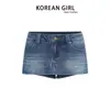 Jeans Cortos Lavados Cómodos y Elegantes Estilo Hong Kong, Nuevos Retro de Cintura Baja que Cubren la Cadera Versátiles Hot Pants que Moldean el Vientre