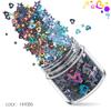 Láser transfronterizo estrella de cinco puntas corazón de melocotón mixto 12 colores lentejuelas para uñas esmalte de uñas cubierta de goma joyería para uñas pegatinas para uñas