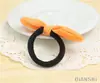 2656 Crianças Cor de Fruta Orelhas de Coelho Laço Flor na Cabeça Corda de Cabelo Elástico Prendedor de Cabelo de Chiffon Acessórios de Cabelo Venda por Atacado
