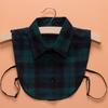 Gola falsa de algodão que combina com tudo, gola de camisa, xadrez escovado, gola falsa, outono e inverno, estilo coreano, gola decorativa para suéter
