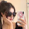 Gafas de Sol LO Cuadradas con Montura Grande para Mujer Sentido Avanzado Ins Para Conducir Protección UV Luz Fuerte Adelgazantes para Rostro Grande Hombres