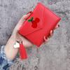 Monedero de Color Sólido con Borla de Frutas y Verduras Shein 70% de descuento Cartera Estilo Ins Cartera para Mujer Portatarjetas de Estudiante Cartera Delgada