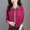 Nuevo cárdigan de punto con bloques de color y solapa estilo coreano Otoño/Invierno 2026, suéter top de lana suave elegante para mujer con botones delicados