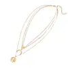 Europa y Estados Unidos joyería transfronteriza moda collar con colgante de mapa lunar multicapa personalidad femenina Joker amor joyería al por mayor