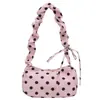 Bolso de lona con diseño único de lunares para mujer, nueva colección de verano 2026, bolso tipo cubo casual moderno y popular