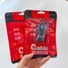 Saco de Embalagem para Cabo de Dados de Carregamento Rápido Impresso Hd Inglês Opp Yin e Yang Ziplock Saco de Embalagem de Plástico USB