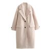 Suprimento transfronteiriço feminino atacado inverno terno de couro com contas gola longa solto casaco de lã casaco KK5-6997