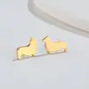 Pendientes Pequeños y Versátiles con Lindos Diseños de Animales: Gato, Conejo, Ratón, Ciervo, Pingüino, Lobo, Extraterrestre. En stock para venta al por mayor