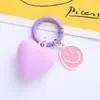 Novo Chaveiro de Coração Fosco para Carro Desenho Animado Fofo Sorridente Amor Metal Chaveiro Pingente para Bolsa de Casal