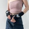 Luvas Longas Listradas Novas Cruzadas Outono e Inverno Mangas de Lã para Homens e Mulheres Comprimento Médio Tricotadas Dedos Quentes Mangas Falsas