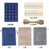 Conjunto de sacolas de presente de Natal de linho conjunto de bolsos de feixe de linho calendário do advento saco de presente de doces de feriado atacado