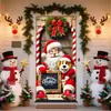 Cubierta de puerta del Grinch Navideño transfronteriza, decoración de puerta principal, colgante de puerta exterior para fiesta navideña, bandera feliz de monstruo navideño