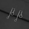 Pendientes de cadena con montaje posterior estilo coreano, nuevo diseño de moda, nicho de plata con sentido, pendientes de botón estilo Hong Kong, venta directa de fábrica